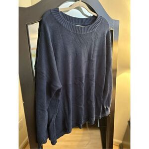 NEW Boat Neck Blue Loose Sweater 2X